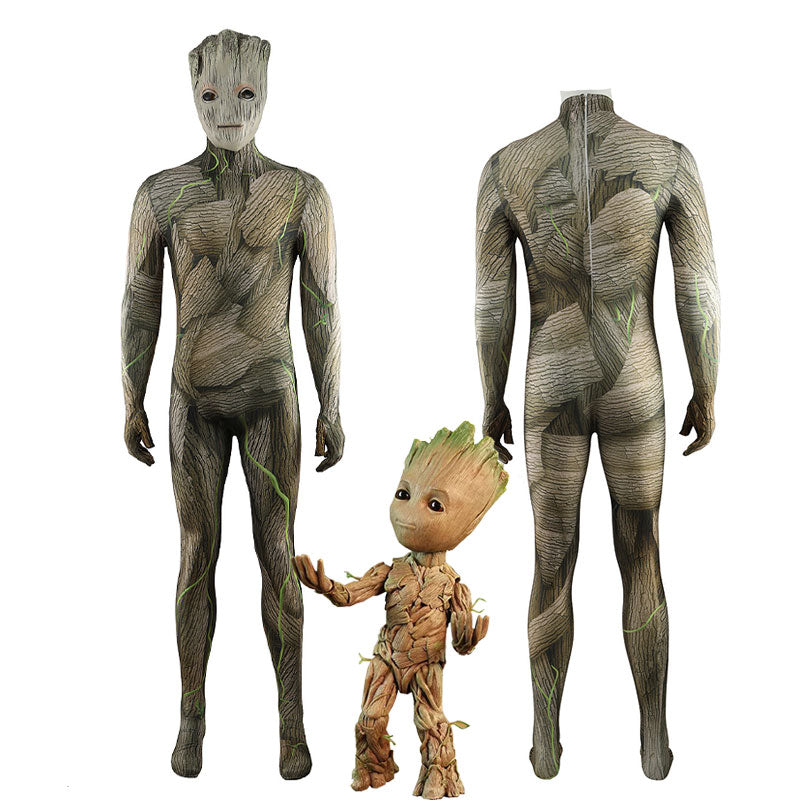 Guardians of the Galaxy Groot Jumpsuit Cosplay Costume with Mask