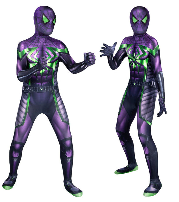 Marvel's Spider-Man Miles Morales Purple Reign Suit Kids Jumpsuits Cosplay Costume