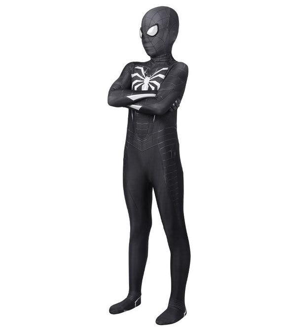 Spider-Man PS5 Miles Morales Symbiote Black Suit Kids Cosplay Costumes