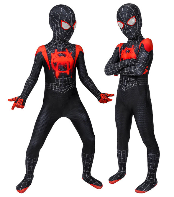 Spider-Man: Into the Spider-Verse Miles Morales Kids Jumpsuit Cosplay Costumes
