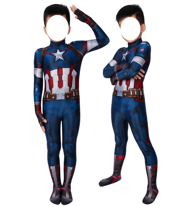 Avengers: Age of Ultron Captain America Kids Jumpsuit Cosplay Costumes
