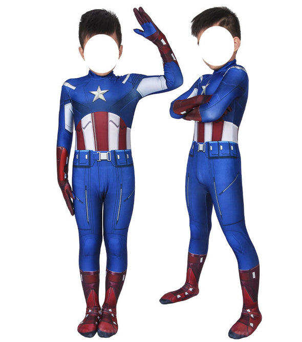 Captain America: The First Avenger Captain America Kids Jumpsuit Cosplay Costumes