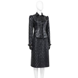 Movie Cruella de Vil Leather Fullsuit Halloween Cosplay Costumes