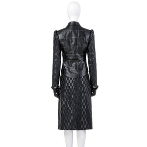 Movie Cruella de Vil Leather Fullsuit Halloween Cosplay Costumes