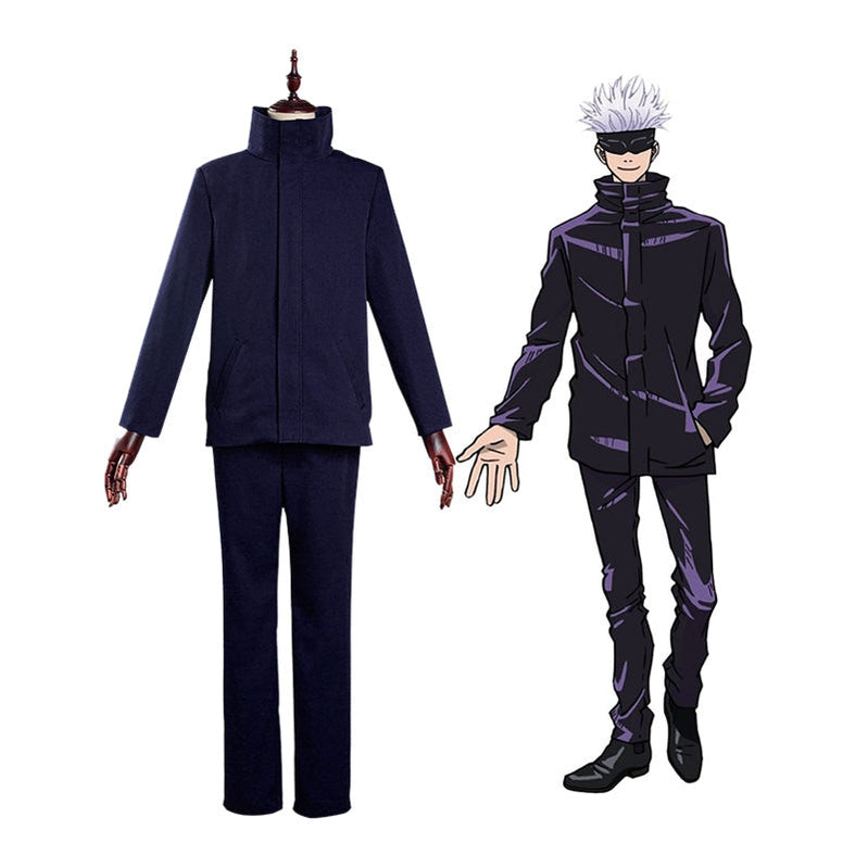 Unleash the Cursed Energy with Jujutsu Kaisen Satoru Gojo Outfits Cosplay Costume with Blindfold!