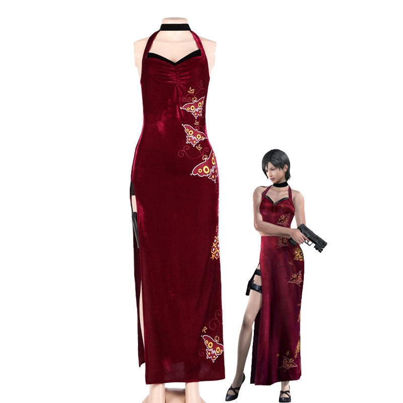 Get Stunning Resident Evil 4 Ada Wong Cheongsam Red Cosplay Costumes