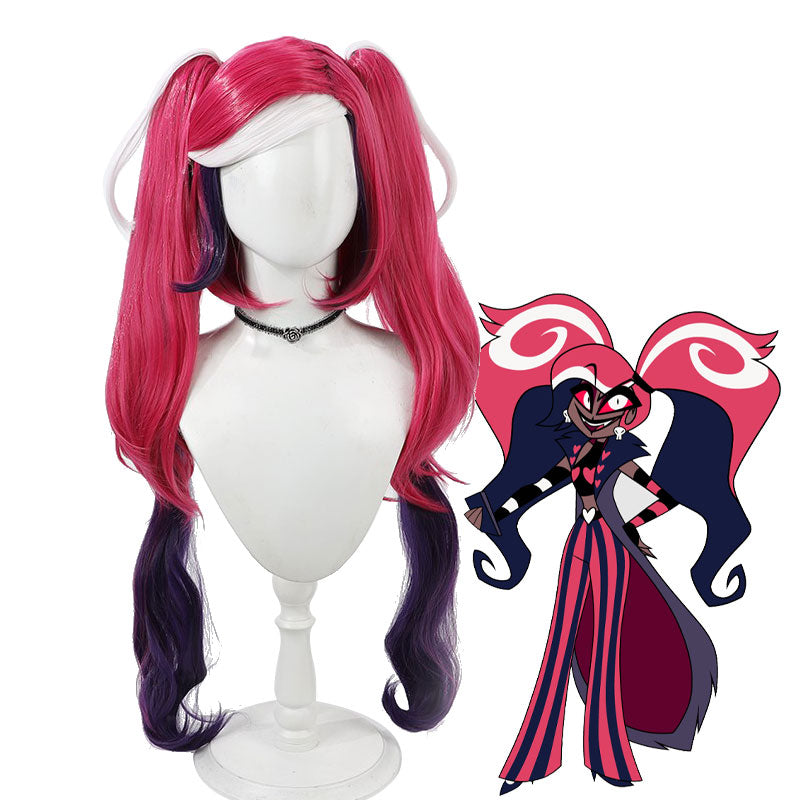 Anime Hazbin Hotel Velvette Twin Ponytails Cosplay Wigs