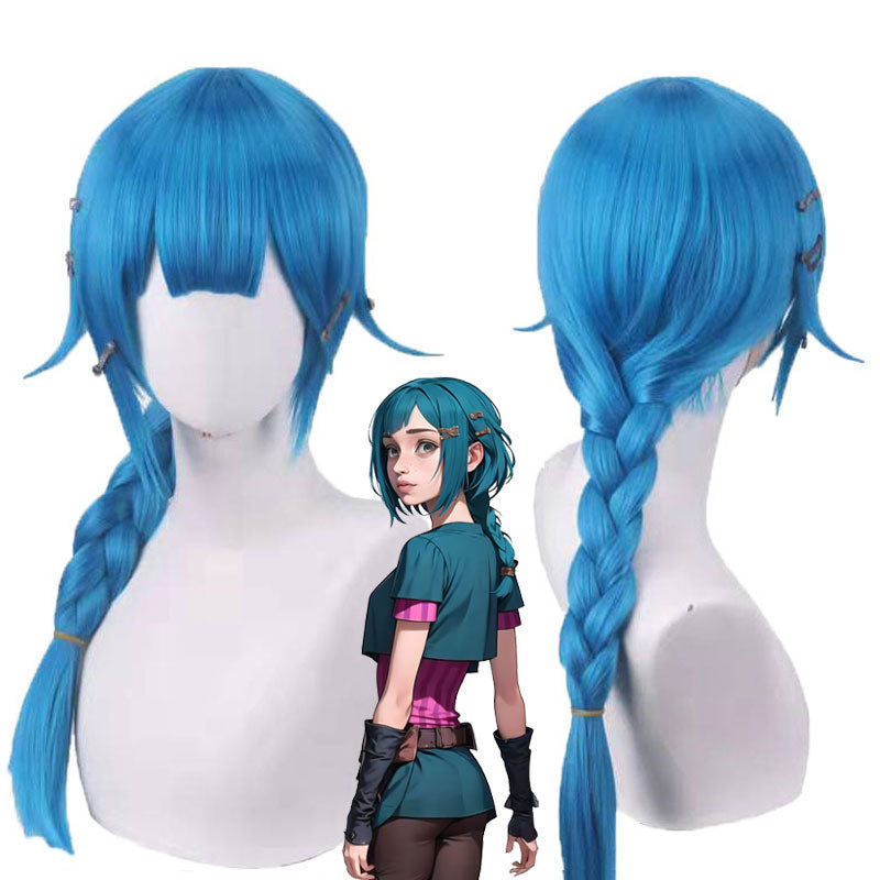 LOL Arcane Young Jinx Powder Blue Cosplay Wigs