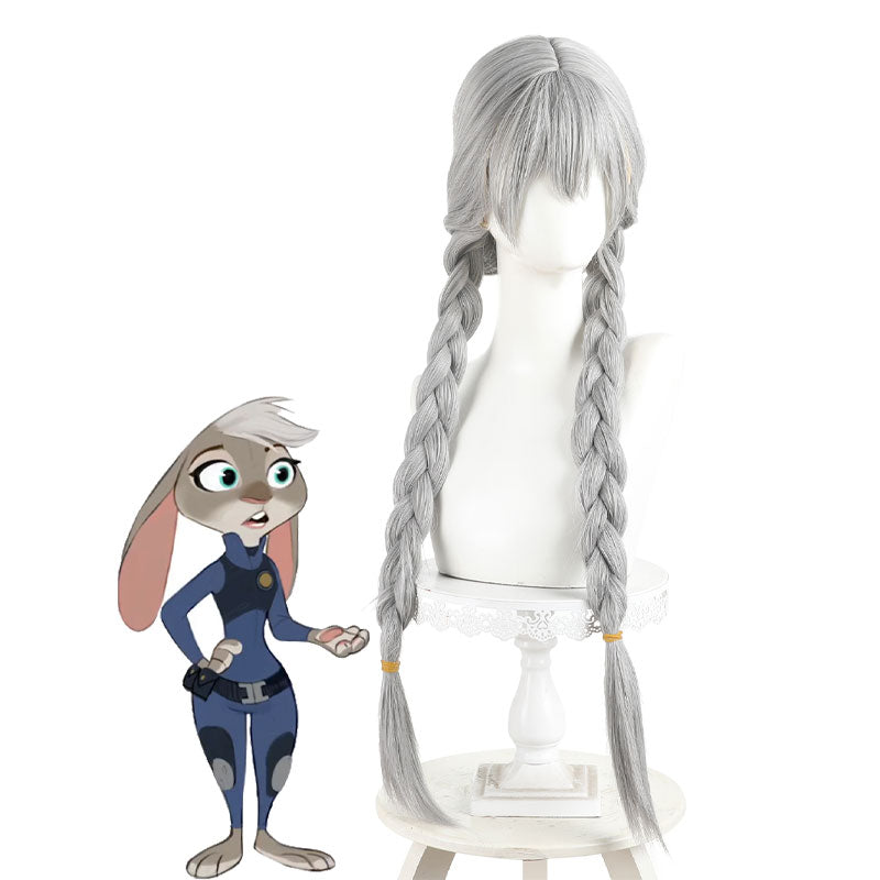 Disney Zootopia Officer Judy Hopps Double Braids Cosplay Wigs