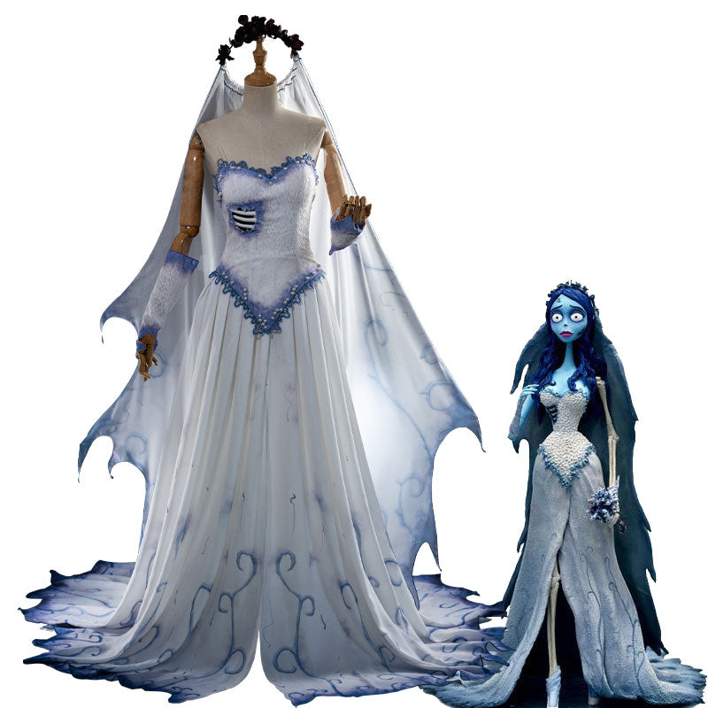 Tim Burton's Corpse Bride Emily Wedding Dress Cosplay Costumes