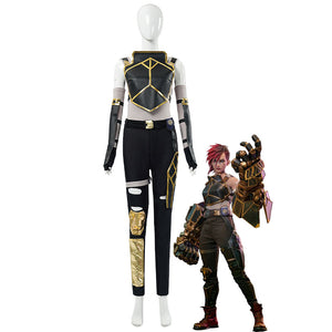 Game LOL Arcane 2 Vi Combat Suit Cosplay Costumes