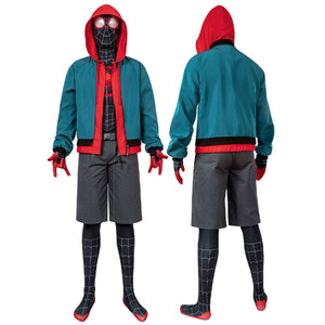 Spider-Man: Into the Spider-Verse Miles Morales Jumpsuit With Coat Fullset Cosplay Costumes