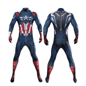 Marvel Captain America 4 Sam Wilson Captain America Jumpsuit Cosplay Costumes