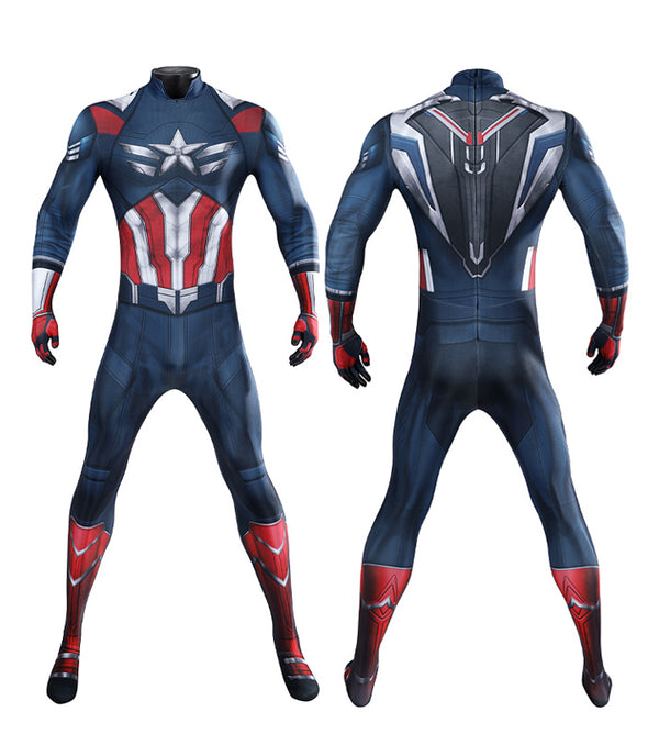 Marvel Captain America 4 Sam Wilson Captain America Jumpsuit Cosplay Costumes