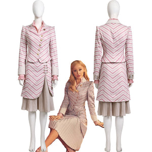 Wicked 2024 Glinda Pinstripe Suit Cosplay Costume