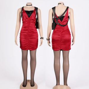 Resident Evil 4 Ada Wong Red Dress Cosplay Costumes