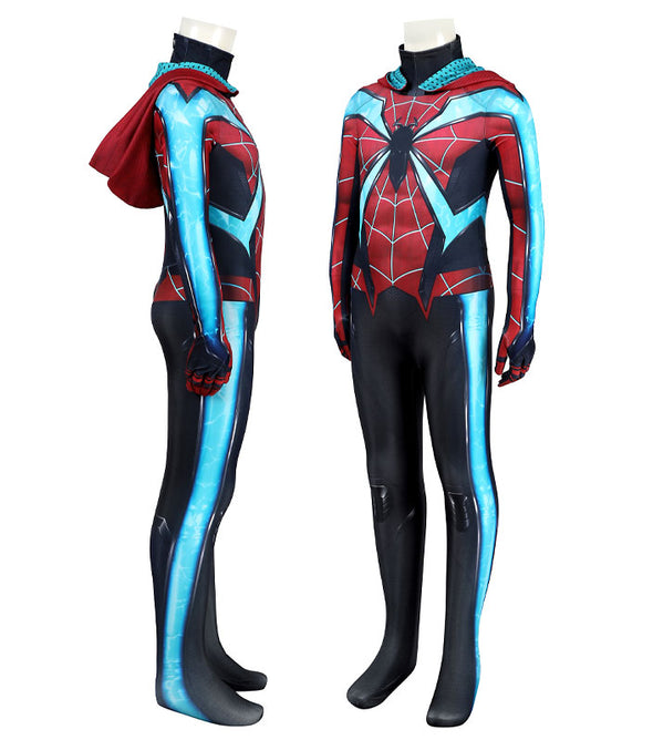 Marvel's Spider Man 2 Miles Morales EVOLVED SUIT Kids Jumpsuit Cosplay Costumes