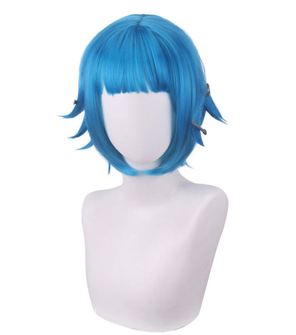 LOL Arcane Young Jinx Blue Short Cosplay Wigs