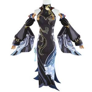 Genshin Impact Frostflower Dew Shenhe Cosplay Costumes