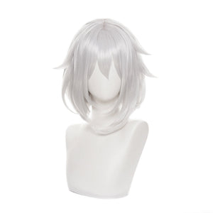 Genshin Impact Paimon Gray White Short Cosplay Wig