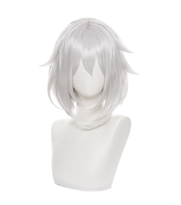 Genshin Impact Paimon Gray White Short Cosplay Wig