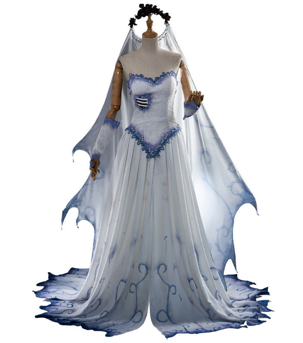 Tim Burton's Corpse Bride Emily Wedding Dress Cosplay Costumes