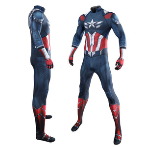 Marvel Captain America 4 Sam Wilson Captain America Jumpsuit Cosplay Costumes