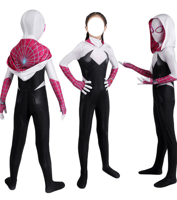 Spider-Man: Across The Spider-Verse Gwen Stacy Kids Jumpsuit Cosplay Costumes