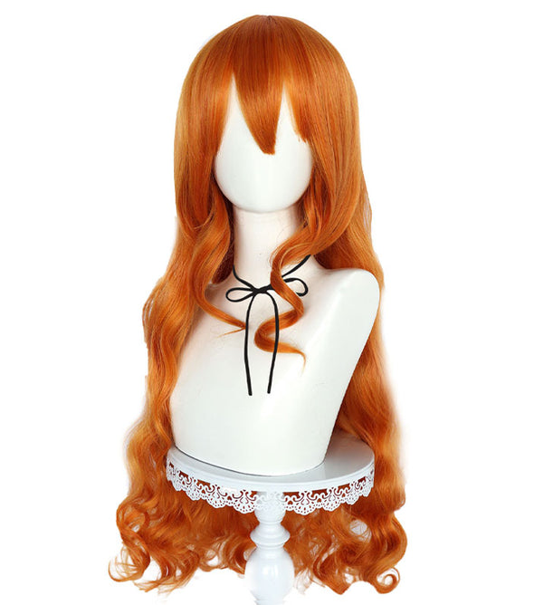 Anime One Piece Nami Orange Long Cosplay Wigs