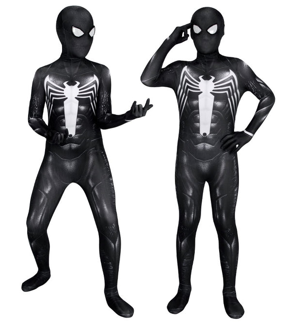 Marvel's Spiderman 2 Venom Black Suit Kids Jumpsuits Cosplay Costume
