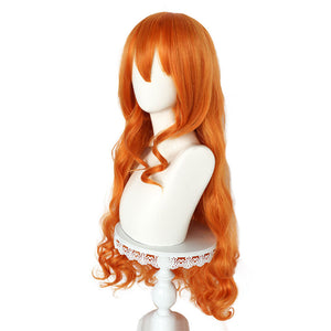 Anime One Piece Nami Orange Long Cosplay Wigs