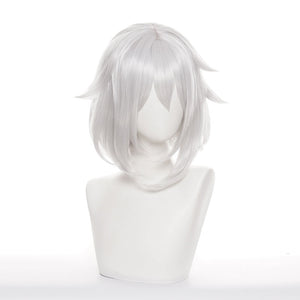 Genshin Impact Paimon Gray White Short Cosplay Wig