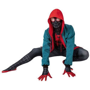 Spider-Man: Into the Spider-Verse Miles Morales Jumpsuit With Coat Fullset Cosplay Costumes