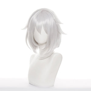 Genshin Impact Paimon Gray White Short Cosplay Wig