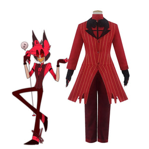 Hazbin Hotel Alastor Red Uniform Outfit Full Set Halloween Cosplay Costumes