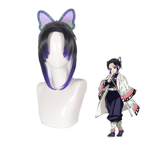 Demon Slayer Kimetsu no Yaiba Kochou Shinobu Short Purple Cosplay Wig