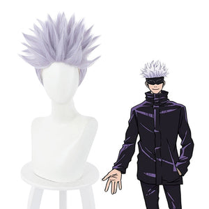 Anime Jujutsu Kaisen Satoru Gojo Short Purple Cosplay Wigs