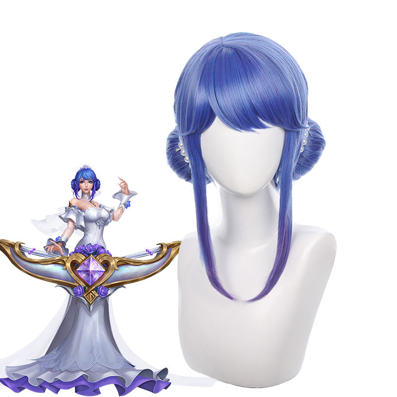 LOL Crystal Rose Sona Blue Cosplay Wigs