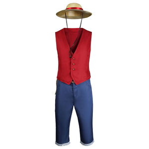 One Piece Monkey D. Luffy Vest Fullset Cosplay Costumes