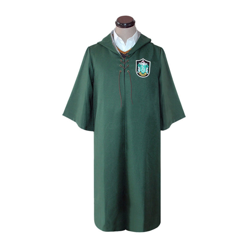 Movie Harry Potter Hogwarts Slytherin Quidditch Team Cloak Cosplay Costume