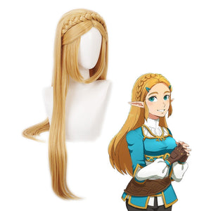Game The Legend of Zelda Breath of the Wild Princess Zelda Long Blonde Cosplay Wigs