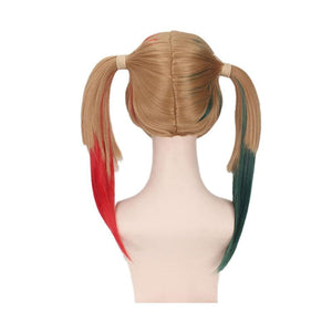 Movie Suicide Squad Harley Quinn Long Red and Green Cosplay Wigs