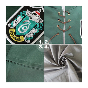 Movie Harry Potter Hogwarts Slytherin Quidditch Team Cloak Cosplay Costume