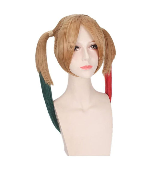 Movie Suicide Squad Harley Quinn Long Red and Green Cosplay Wigs