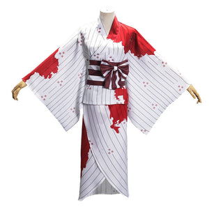 Anime Demon Slayer Kimetsu no Yaiba Nezuko Kamado Halloween Blood Splatter Kimono Cosplay Costume