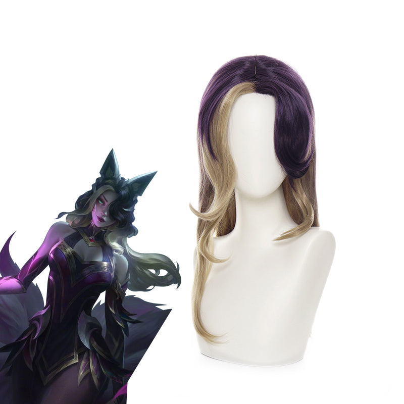 LOL Coven Ahri Purple Blonde Long Cosplay Wigs