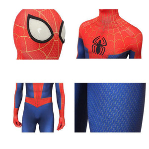 Movie Spider-Man: Into the Spider-Verse Peter Parker Spiderman Jumpsuit Cosplay Costume with Free Headgear