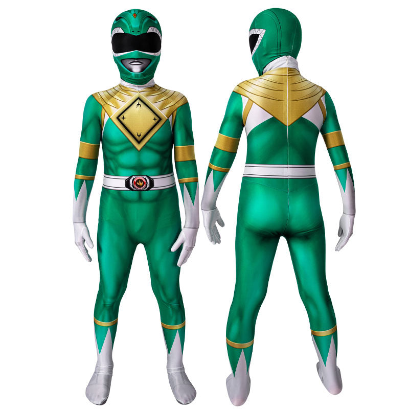 Mighty Morphin Power Rangers Yamato Tribe Knight Burai Dragon Ranger Green Ranger Children Cosplay Costumes