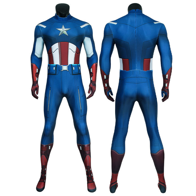 The Avengers 1 Captain America Steve Rogers Jumpsuit Cosplay Costumes