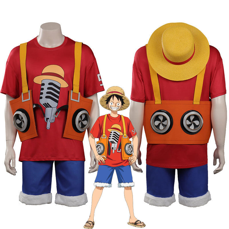 Anime One Piece Film Red 2022 Monkey D. Luffy Cosplay Costumes For Sales